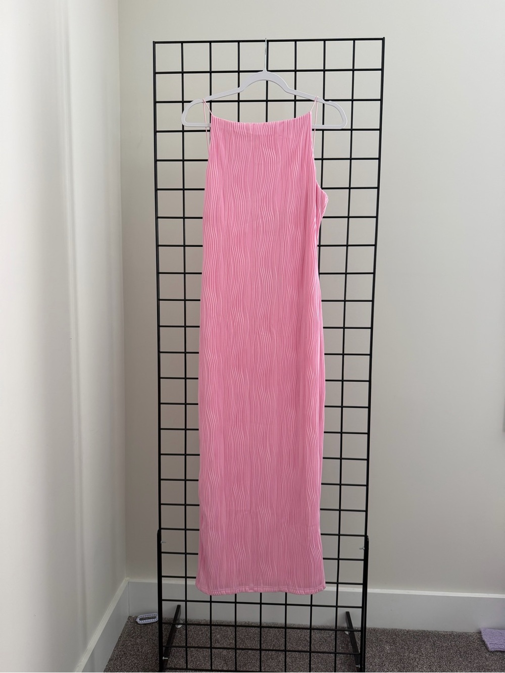 Luvalot Pink Ribbed Maxi Slip Dress